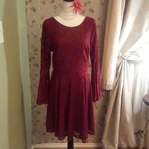 Burgundy lace dress